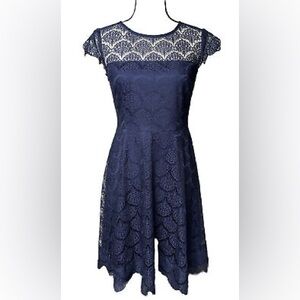 Kash & Jess Navy Blue Lace Dress